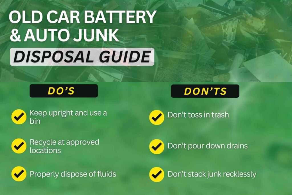 How to Dispose of Old Car Batteries and Other Auto Junk | Junk Shot